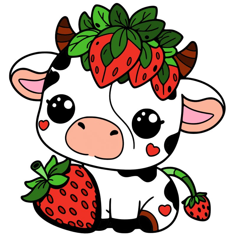 cute strawberry cow