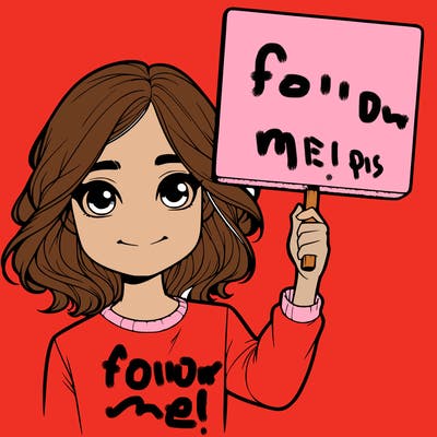 realistic girl holding up a sign