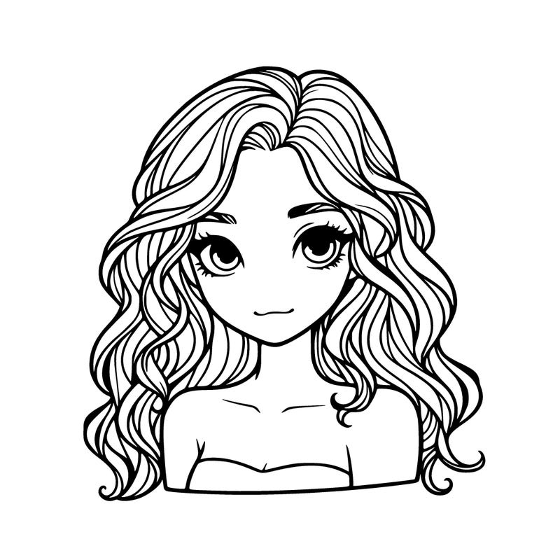 a realistic girl with wavey hair