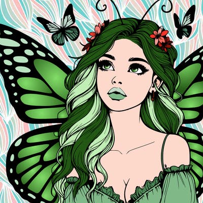 butterfly fairy realistic girl