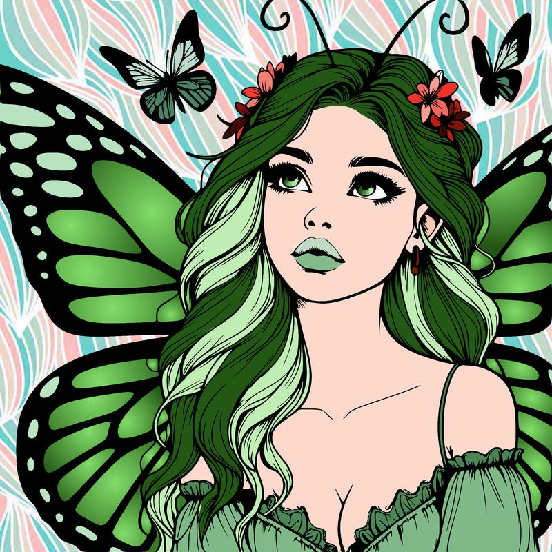 butterfly fairy realistic girl