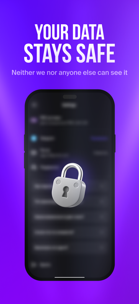 LagomVPN — VPN without ads - LagomVPN app screen showing a padlock icon and the text Your data stays safe