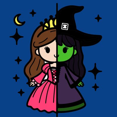split princess and witch