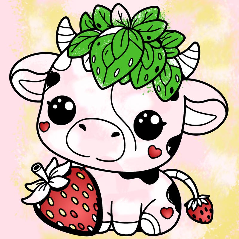cute strawberry cow