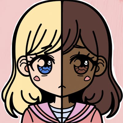 a split of a girl