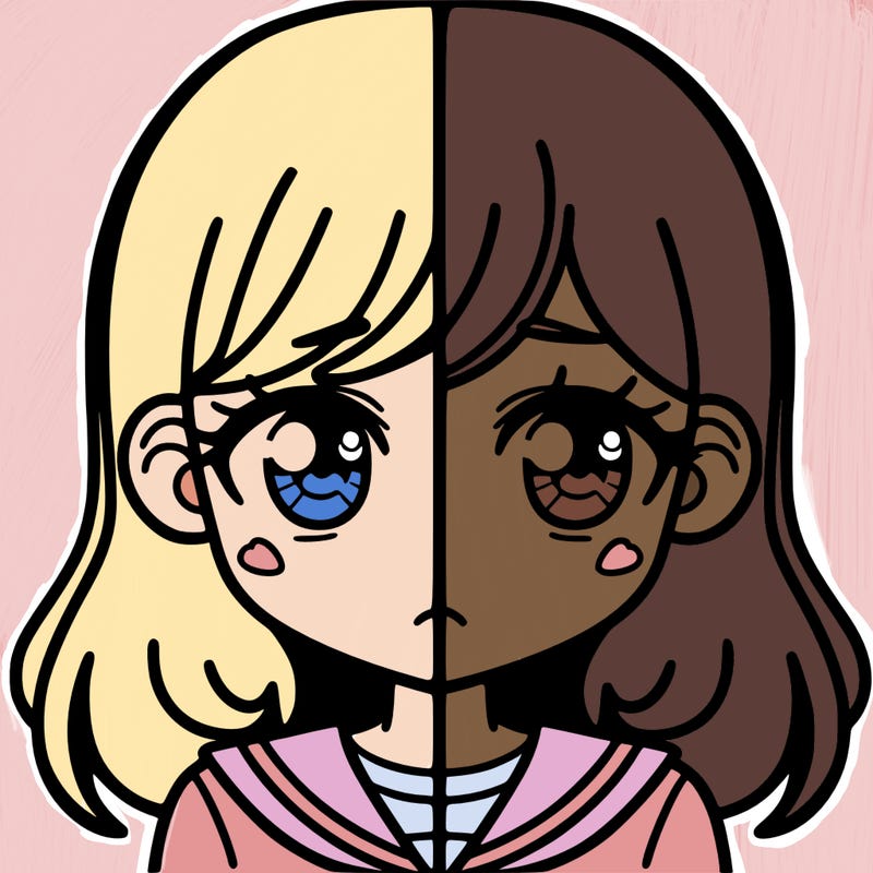 a split of a girl