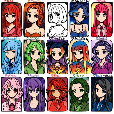 girls that look diffrent anime