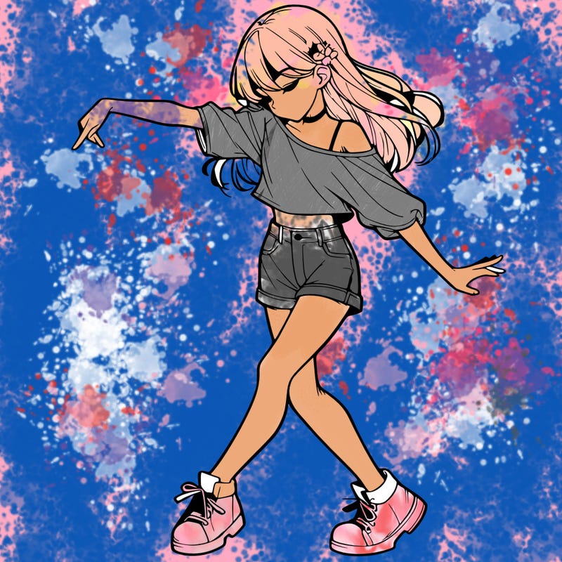 realistic girl danceing