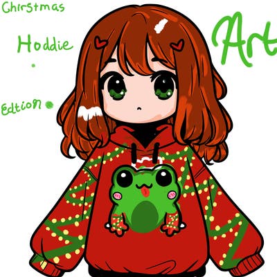 girl wearing frogging sweatshirt