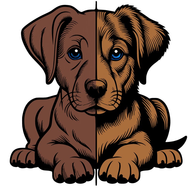 realistic dog split picture