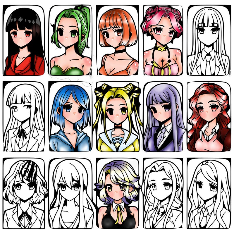 girls that look diffrent anime