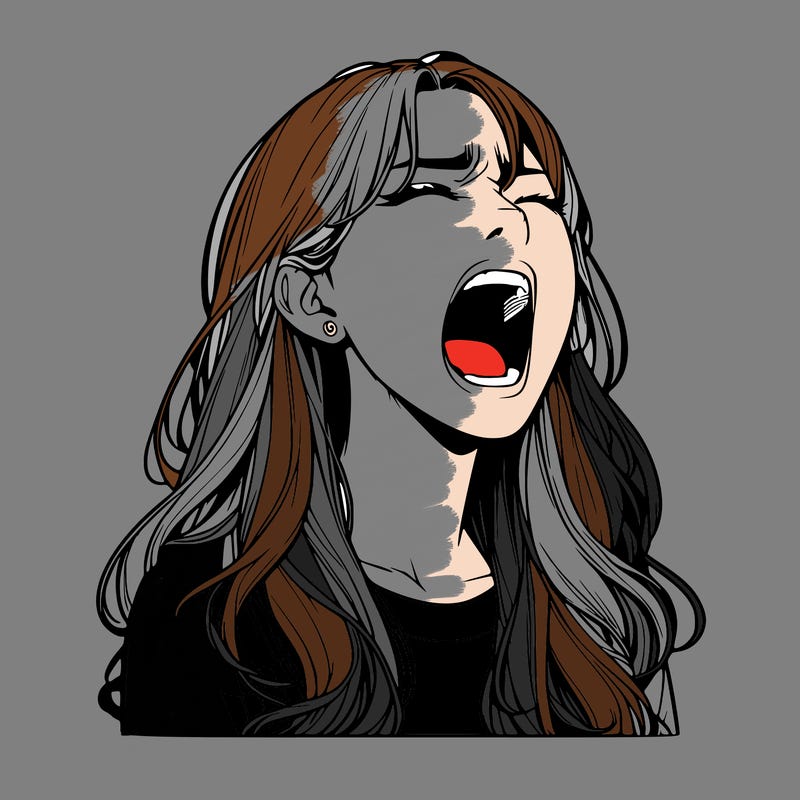 screaming realistic, girl