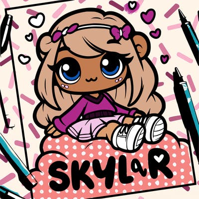 the name skylar with a heart