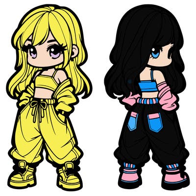 girl in crop top and baggy pants