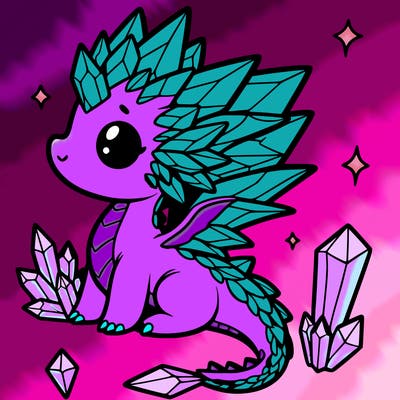 little cute crystal dragon