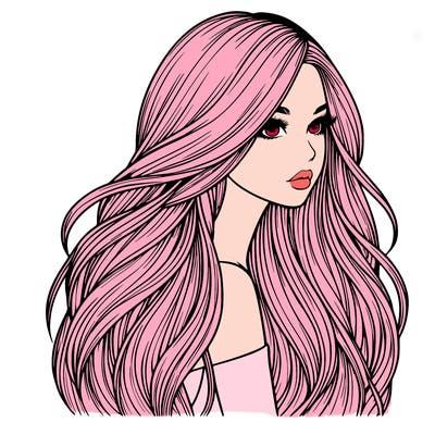 realistic girl with long realistic hair