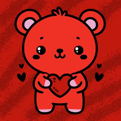 cute bear with heart