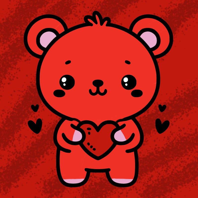 cute bear with heart