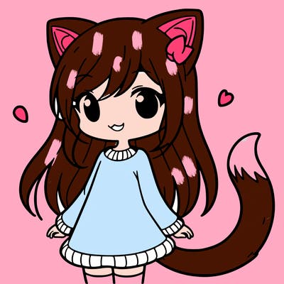 girl with cat ears and tail