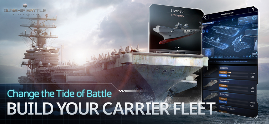 Gunship Battle Total Warfare - Gunship Battle Total Warfare aircraft carrier fleet building and module upgrade screen