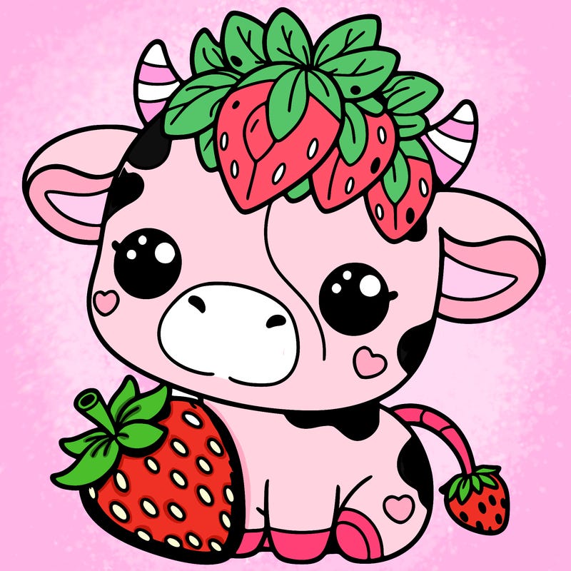 cute strawberry cow