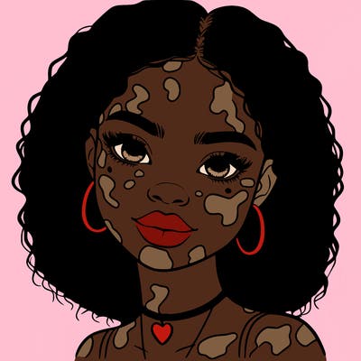 bleautiful black girl with vitiligo