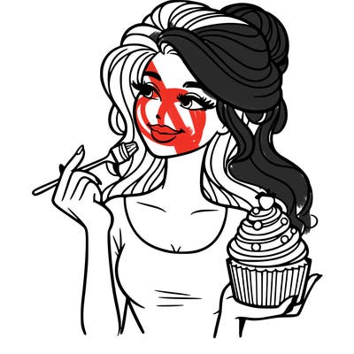 pretty woman with a cupcake