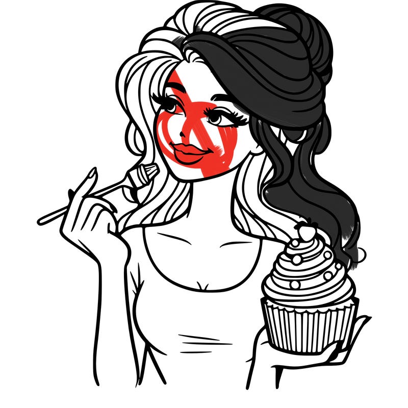 pretty woman with a cupcake