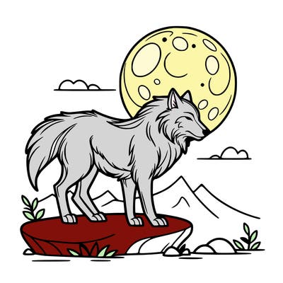 wolf moonlight