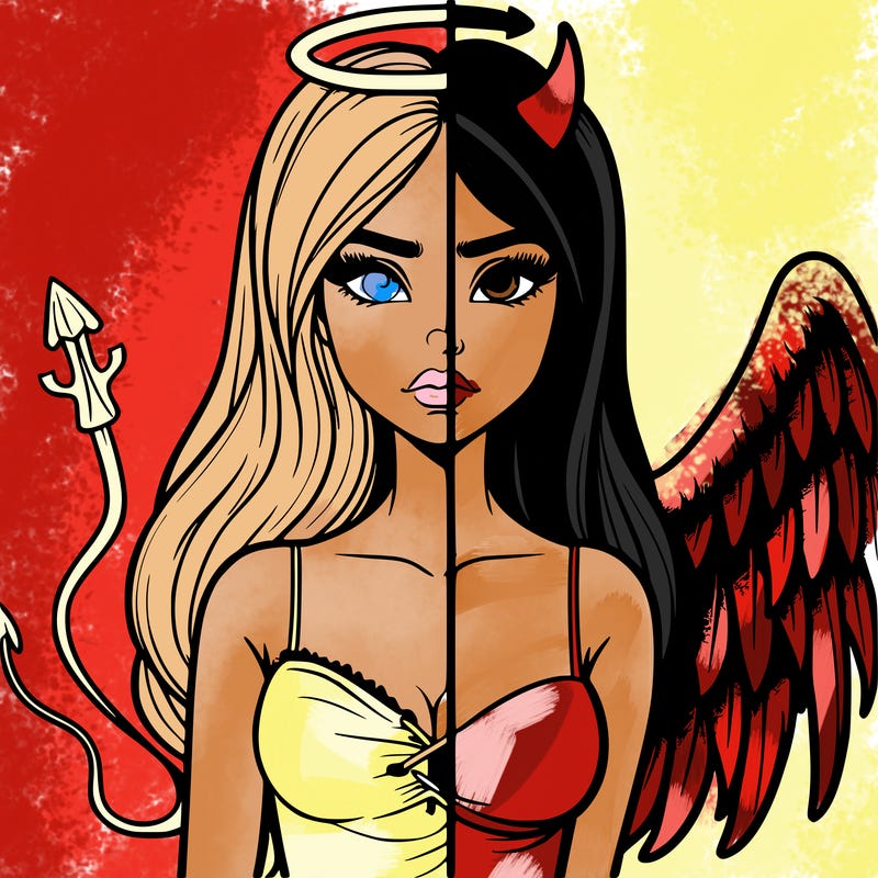 devil vs angel realistic girl