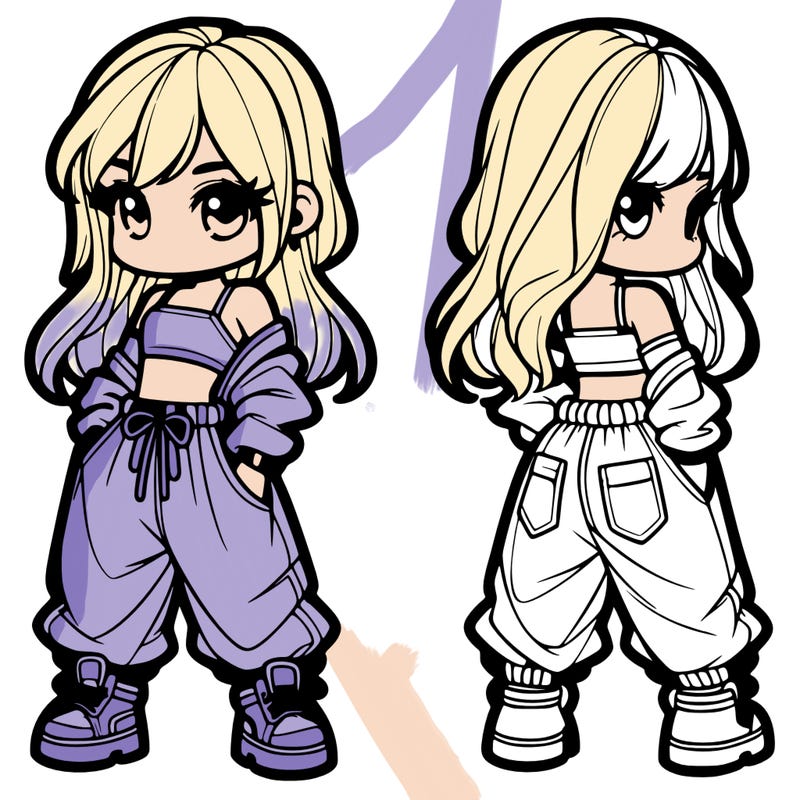 girl in crop top and baggy pants