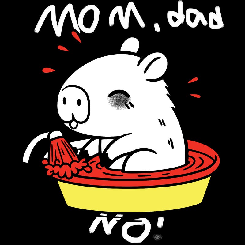 capybara taking a bath