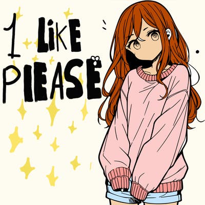manga teen girl  in a sweater and baggy pants
