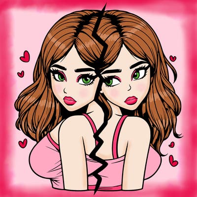 realistic girl split