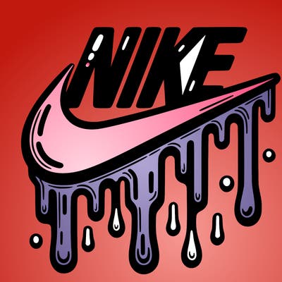 dripping nike logo