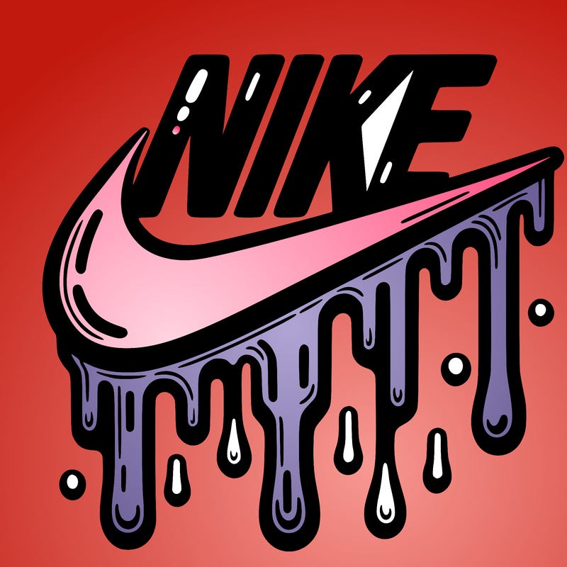 dripping nike logo