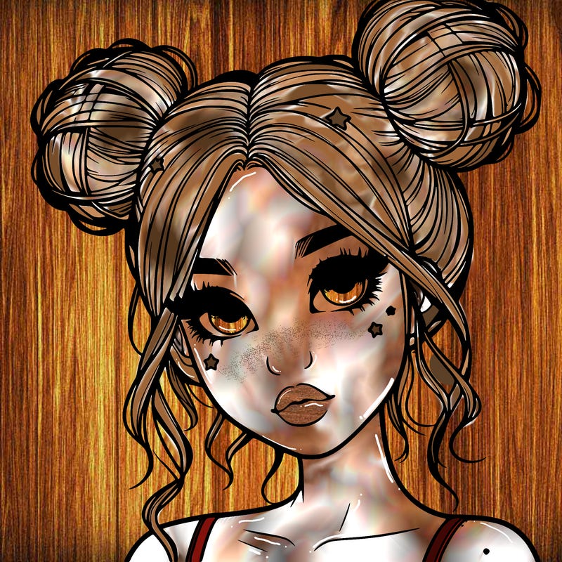 realistic girl with space buns