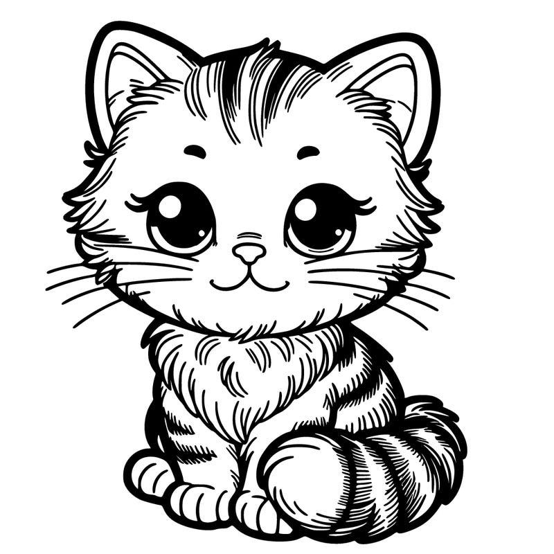 a detailed adorable kitten
