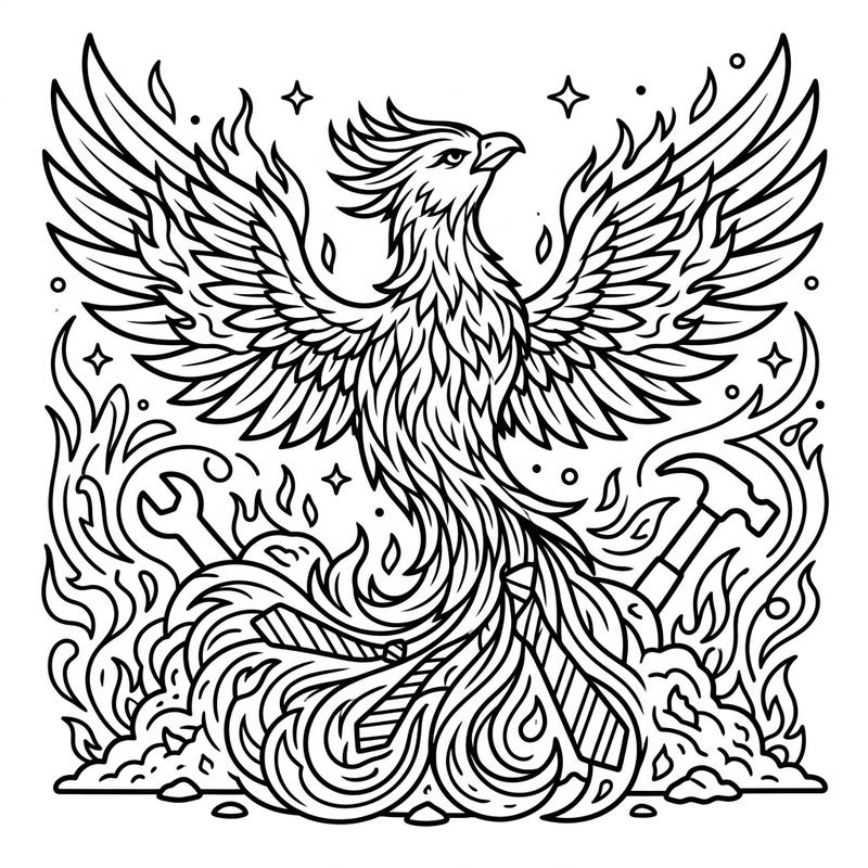 Ignite your creativity with this stunning Ash Phoenix coloring page, specially designed to celebrate the strength and renewal of Father's Day. Discover intricate details blending mythical power with heartfelt appreciation for dads.