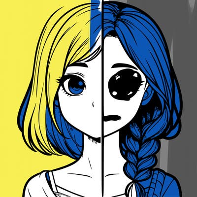 split realistic girl