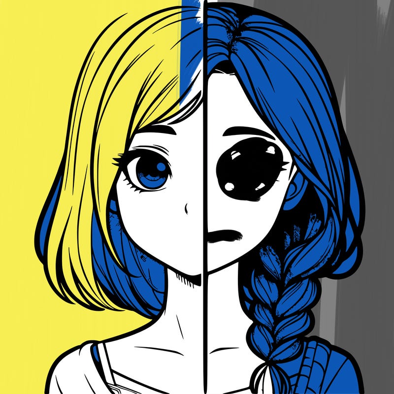 split realistic girl