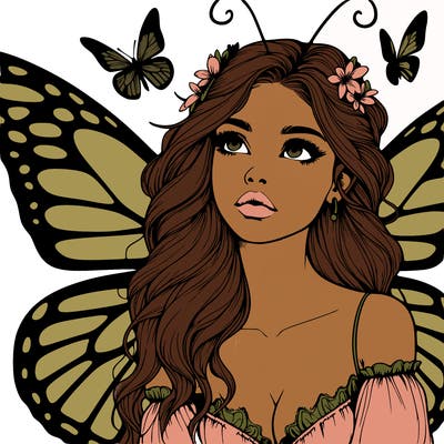 butterfly fairy realistic girl