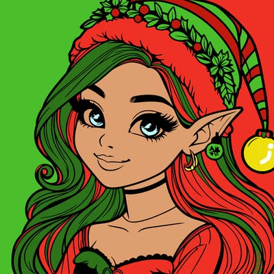christmas girl elf realistic