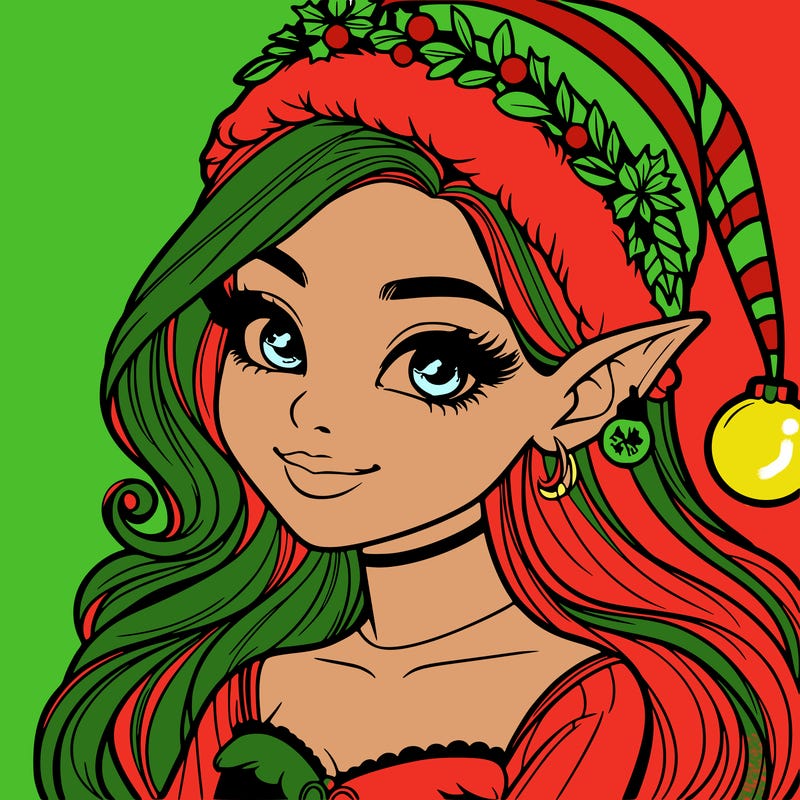 christmas girl elf realistic