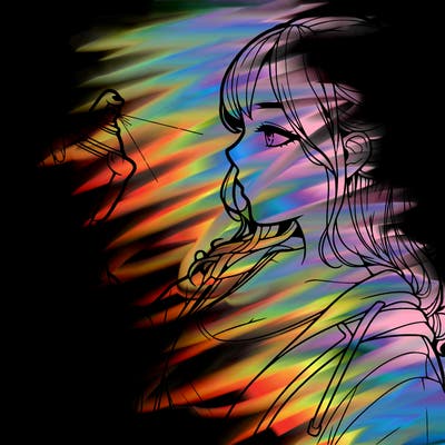 a realistic girl spray, painting