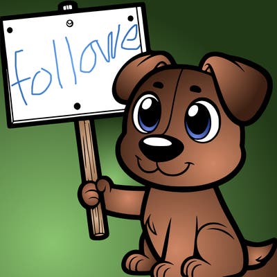 dog holding a sign