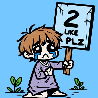 small poor toddler crying with sign that says 2 like plz