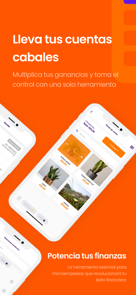 A smartphone displaying the Cabal app interface for tracking sales and managing product inventory