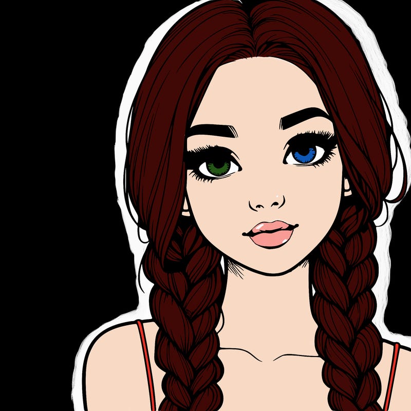 realistic girl with braids