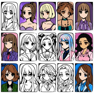 girls that look diffrent anime